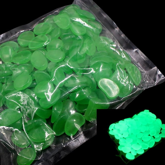 100 piedras luminosas que brillan en la oscuridad que rodean el acuario, decoración para pecera marina.