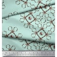 thumbnail image 3 of Soimoi Green Cotton Poplin Fabric Floral Wreath Geometric Print Fabric by the Yard 58 Inch Wide, 3 of 5