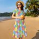 thumbnail image 4 of Balery Colorful Easter eggs Vestidos sueltos de manga corta para mujer, vestidos de verano 2025, vestidos casuales de corte A con vuelo., 4 of 6