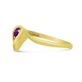 thumbnail image 4 of 10k Yellow Gold Round Amethyst Heart Ring, 4 of 6