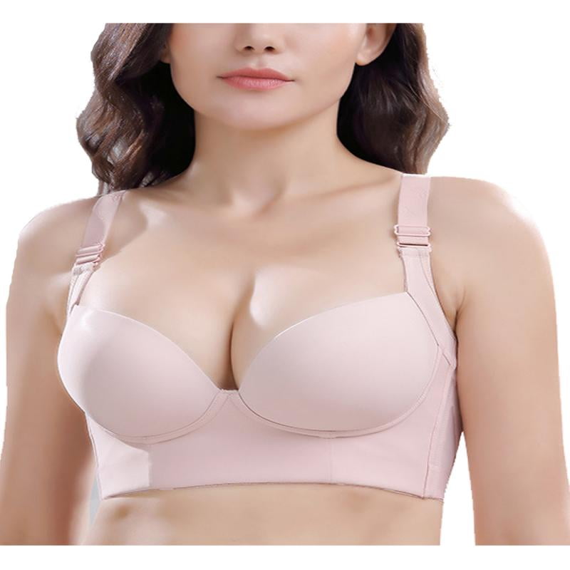 Women Wire-Free Bra Plus Size Push Up Soft Wireless Padded Bra Lift Up  Everyday Bras 38-46CDE 