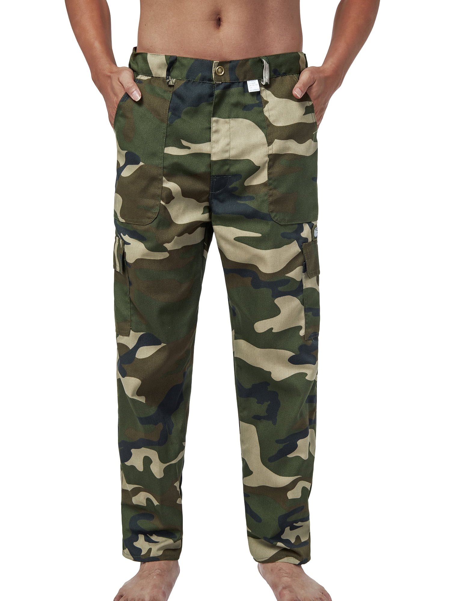 FALEXO Men's Pants Camo Military Long Pants Hunting Loose Print Multi ...