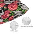 thumbnail image 3 of Pofeuu Skull and Roses Print Polyester Microfiber Plush Pillowcases, Super Soft and Cozy Pillow Case Covers with Envelop Closure（Pillow core not included）-20"x30", 3 of 6