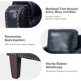 thumbnail image 5 of Tina's Home Mid-century Modern Genuine Leather Accent Armchairs Set of 2 with Unique Arm Design, Nailhead Trim & Loose Cushion, Living Room / Bedroom Chair, Navy, Assembly Required, 5 of 8