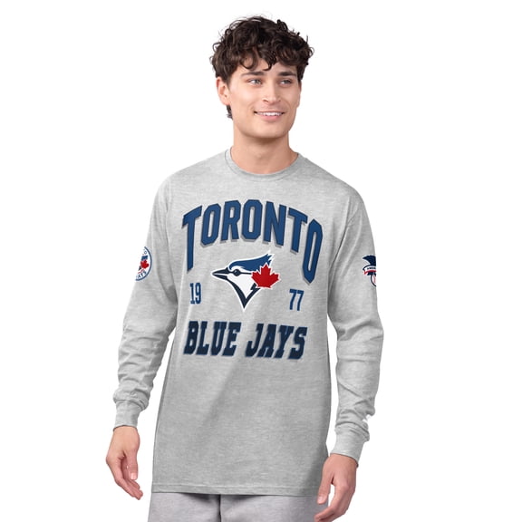 Men's Starter  Heather Gray/Royal Toronto Blue Jays Two-Pack Long Sleeve & Short Sleeve T-Shirt Set