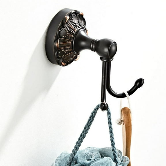 Vintage Brass Wall Hook,Elegant European Style Towel Hanger for Bathroom,Bedroom,Kitchen,Antique Decorative Hardware