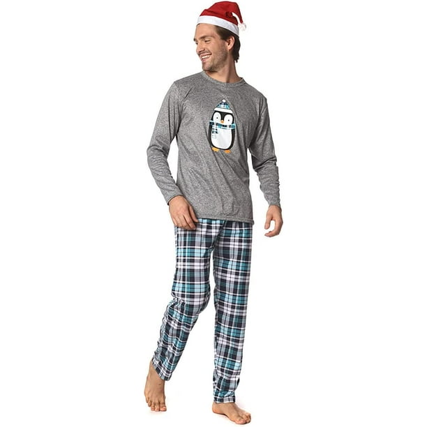 Pijama NAVIDENA Caballero pinguino para usarla en pareja Manga Larga con Gorrito Navideno De Regalo COZY HOME DREAMS COZY HOME DREAMS Pijama caballero pinguino Walmart en linea