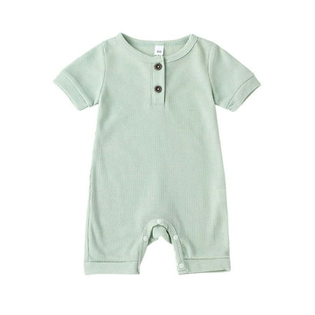 

Girls and Toddlers Romper Solid Color Short Sleeve Ribbed Coveralls Clothes Bodysuits Dailywear Activewear Cozy Elegant Jumpsuits