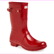 Hunter Women's Original Short Gloss Boot Military Red Size 9 US