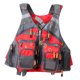 thumbnail image 2 of Chaleco de pesca con mosca ajustable Chaleco de malla ajustable con 13 bolsillos Soporte Gargantilla Cordón Bolsillo trasero con cremallera - rojo Sunnimix Chaleco de pesca con mosca, 2 of 8