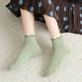 thumbnail image 4 of Chaussettes à Volants Kawaii Blanches Style Ins Chaussettes Courtes Mignonnes pour Femmes Filles Violettes, 4 of 6