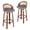 30" Gray, variant on Someet Indoor Wood Bar Stools Set of 2 with PU Upholstery Seat, Curved Rattan Back for Dining Room, Kitchen, Gray