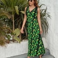 thumbnail image 6 of Margarita Green Dress Fashion Boho Beach Long Dresses Female Party Printed Maxi Dress, 6 of 9