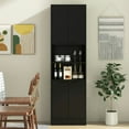 thumbnail image 3 of YYAo Buffet Sideboard, Cupboard Buffet Console Kitchen Sideboard,75 Inch Kitchen Pantry Cabinet Tall Cupboard with Doors and Shelves-Black, 3 of 10