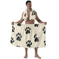 thumbnail image 2 of Colevkie Men's Quick Drying Bath Skirt & Shower Towel Set Soft and Absorbent Beach Towel Shower Skirt Bath Wrap Set for Spa Sauna Home 2 Pcs Printed Puppy Footprints Pattern, 2 of 7