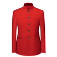 thumbnail image 3 of Traje Tang de talla grande 6XL-M para hombre, traje de cuello alto de estilo chino, traje de novio, diseño de moda de boda, Blazer ajustado, pantalones, esmoquin, 2 piezas, 3 of 5