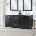 thumbnail image 2 of Pemberly Row 72" Double Bathroom Vanity Set in Black Oak without Mirror, 2 of 9