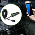 thumbnail image 3 of Chargeur de Voiture Portable à Charge Rapide Intégré dans le Câble à Ressort Chargeur de Voiture à Câble USB Micro USB Type-C Adaptateur pour Chargeur d'Allume-cigare, 3 of 8