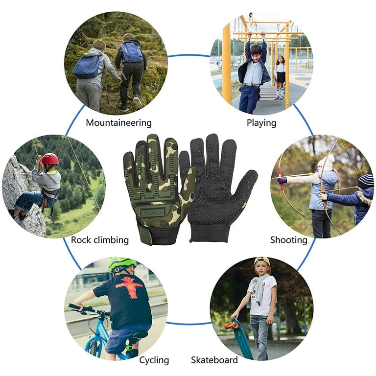 OSLEO Kids Cycling Tactical Gloves Boys Sport Climbing Fishing Gloves Anti Slip Full Finger Gloves Walmart
