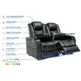 thumbnail image 3 of Home Theater Seating Seats, Game Movie Theater Chairs  Recliner Sofa with 7 Colors Ambient Lighting,  Black, 3 of 8