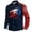 Navy, variant on Men's 250th Anniversary Shirt Long-Sleeved American Flag Printed Button Up T-Shirt Freedom Patriotic Tee