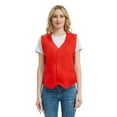 thumbnail image 4 of Toptie Waiter Uniform Unisex Button Vest For Supermarket Clerk & Volunteer-Red-US Size S, 4 of 8