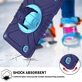 thumbnail image 2 of Allytechgroup Rugged Kids Case for Samsung Galaxy Tab A7 Lite(SM-T225/T220) 2021 8.7-inch, Shockproof Hybrid Heavy Duty Protective Cover with Kickstand & Shoulder Strap for Children, Navyblue, 2 of 11