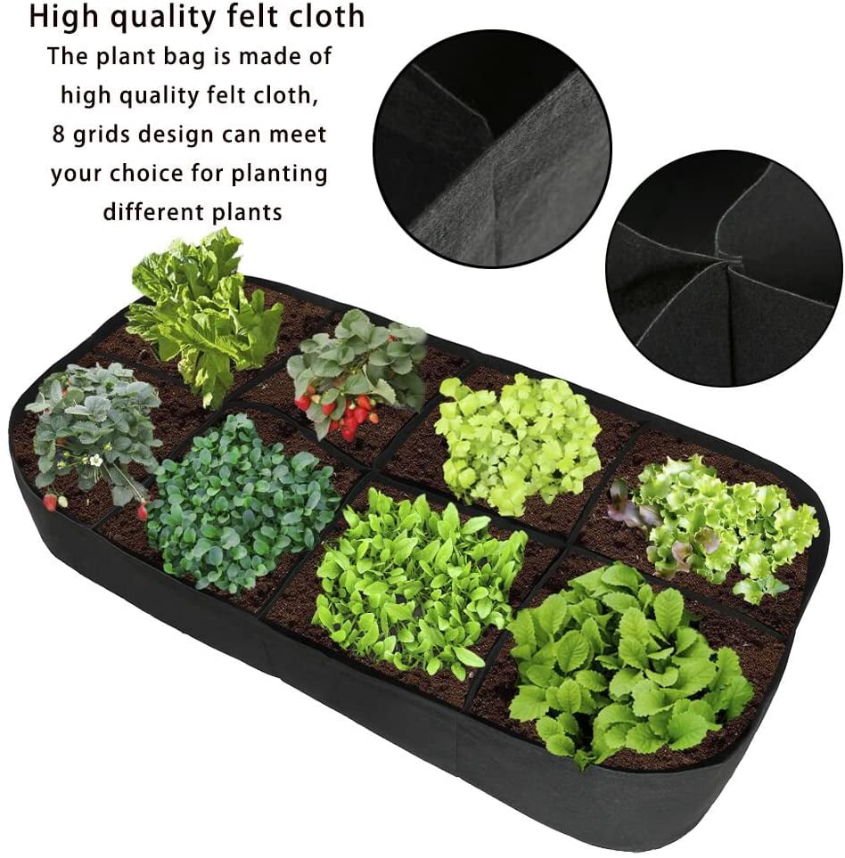 Rectangle Raised Garden Bed, Fabric Raised Garden Bed bags Planting  Container Grow Bag Planter Pot Bed for Plants Flowers and Vegetables