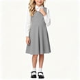 thumbnail image 2 of OGLCCG School Uniform Jumper Dress for Girls Kids Sleeveless A-Line Pleated Mini Dress Back to School Clothes Size 5-14(Gray,7-8 Years), 2 of 7