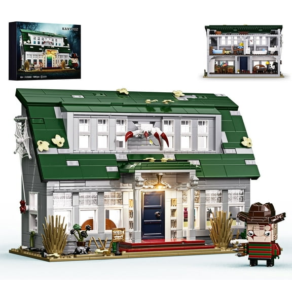 Elm Street House Building Blocks Sets Halloween Horror Decoration Building Toys Gift for Friends and Fans(1099Pcs)