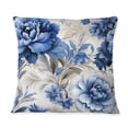 thumbnail image 3 of Designart "Majestic Cobalt Damask II" Floral Printed Throw Pillow, 3 of 5