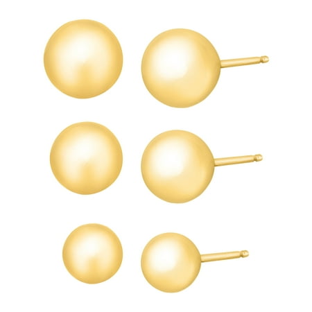 4-6 mm Ball Stud Earring Set in 14kt Yellow Gold