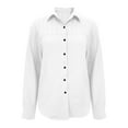 thumbnail image 5 of Rciityk Women's Button Up Shirts Fall Casual Pleated Long Sleeve Cardigan Tops Loose Turndown Collar Blouses, 5 of 6