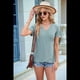 thumbnail image 4 of Camisetas con Cuello en V y Bordado de Ojales para Mujer, Blusas Casuales y Bonitas de Verano, Ropa de Playa A para Vacaciones Verde Oscuro M, 4 of 7