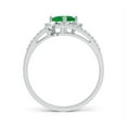 thumbnail image 2 of Angara Natural 0.66 Ct. Emerald with Diamond Classic Ring in 14K White Gold for Women (Ring Size: 3), 2 of 8