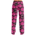 thumbnail image 6 of Dwralegc Womens Halloween Pajamas Long Bottoms Lounge Pajama Pants Elastic Waist Funny Halloween Printed Fuzzy Sleepwear Wine 2XL, 6 of 7