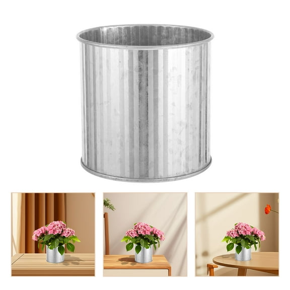 WHAMVOX  Country Rustic Bucket Retro Tin Flower Pot Office