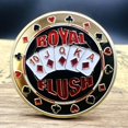thumbnail image 2 of Moneda conmemorativa Royal Flush Poker de 35 g, hierro con esmalte, 2 of 3