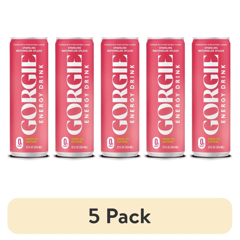 GORGIE Sparkling Watermelon Energy Drink, 12 fl oz, 5 Pack photo 1