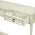 thumbnail image 4 of EUROCO Console Table Sofa Table with Three Projecting Storage Drawers, Long Bottom Shelf, Solid Wood Funiture for Entryway, Antique White, 4 of 8