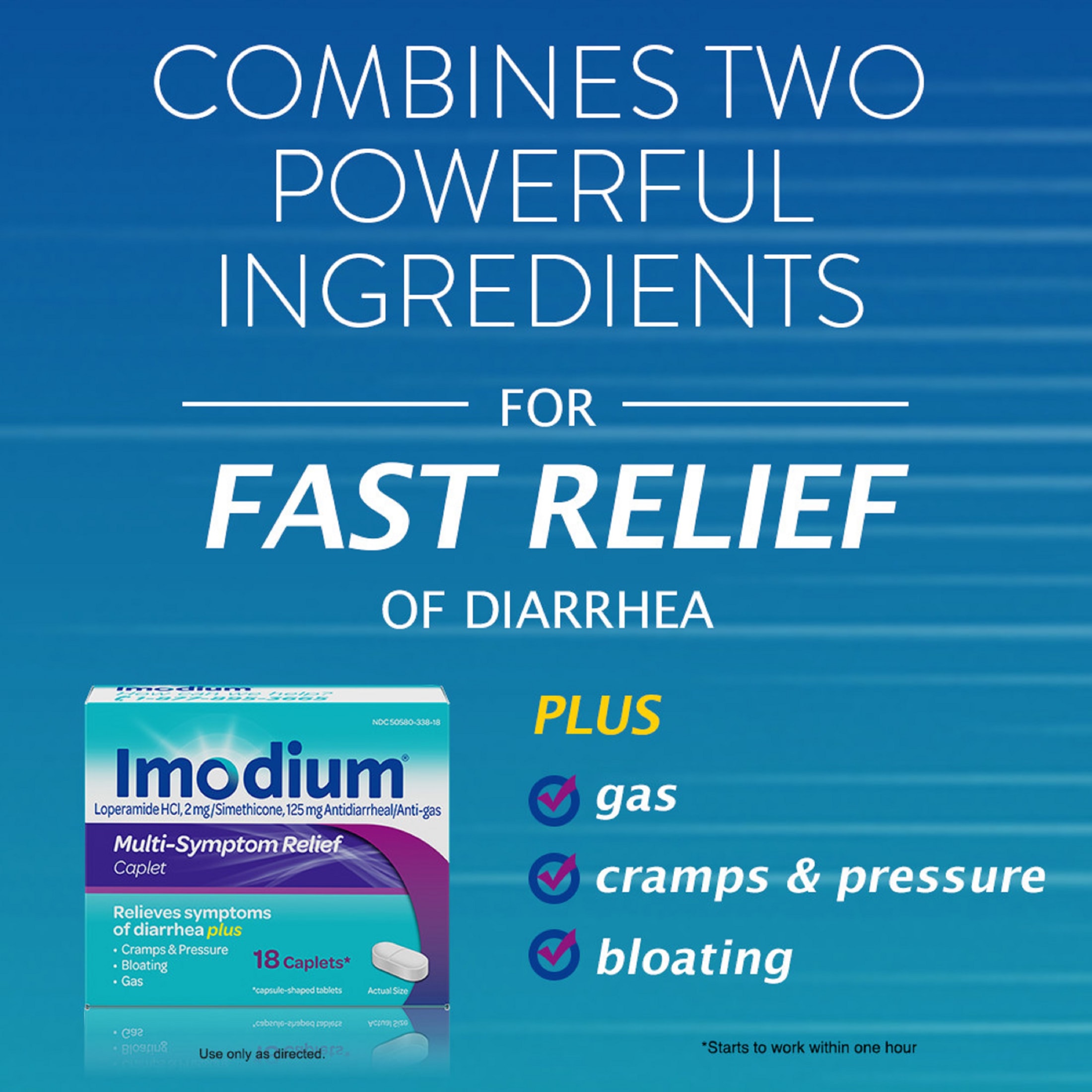 Imodium Multi-Symptom Relief Anti-Diarrheal Medicine Caplets, 42 ct. - image 2 of 11