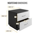 thumbnail image 3 of Skyline Decor Double Drawer Nightstand, Black with White Drawers, 3 of 5
