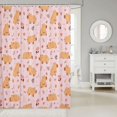 thumbnail image 2 of Manfei Cartoon Capybara Shower Curtain 72Wx84L, Flower Plant Print Bathroom Shower Curtain, Light Pink, 2 of 5