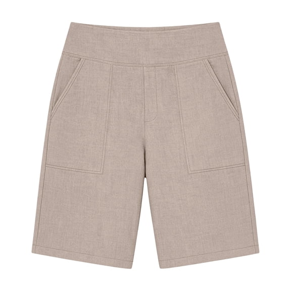 Bermuda Shorts for Women Knee Length High Waisted Baggy Shorts with Pockets Cotton Linen Summer Casual Lounge Outfits Straight Leg Dressy Mid Length Pants Workout Shorts Cotton Linen Shorts for Women