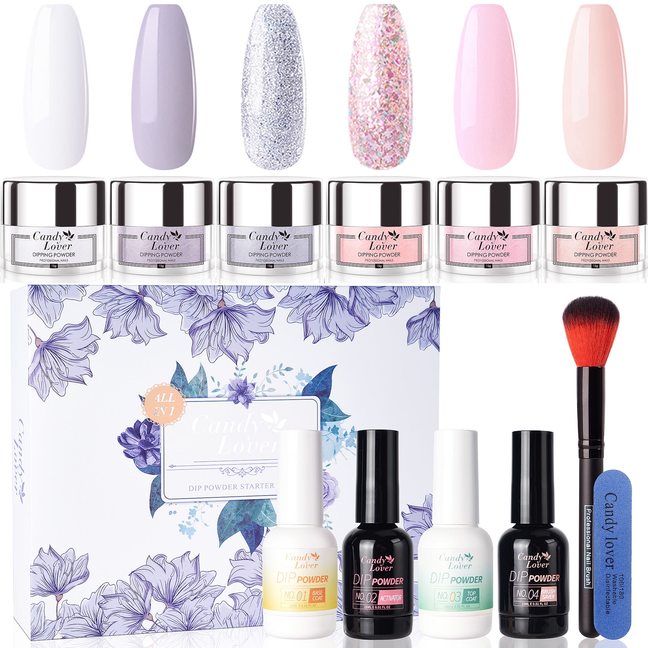 Candy Lover Dip Powder, 6 Colors Dip Powder Nail Kit, Dipping Powder