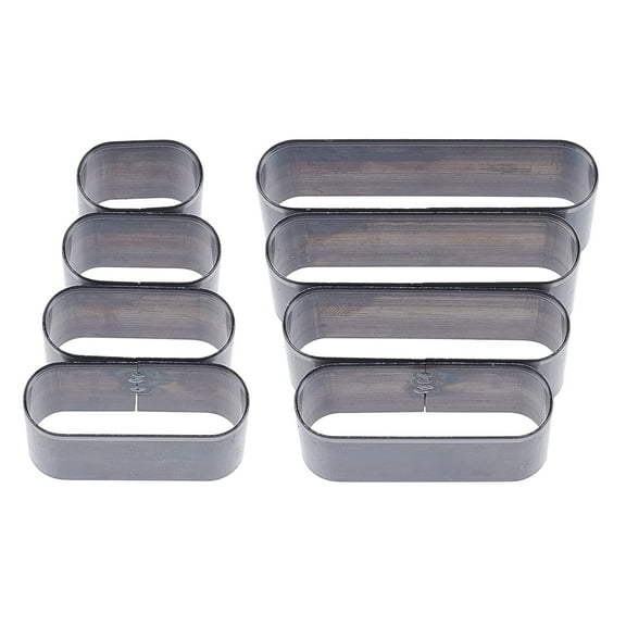 1box 8pcs/set Steel Leather Die Round Head Rectangle Shape High Carbon Cutter Hollow Punching Tool with box Cutting Mold Punching Die set for Handmade DIY Leather Craft Stainless Steel