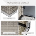 thumbnail image 4 of Rattan Garden Coffee Table, 25.6" Square Garden Rattan Table with Tempered Glass Top, Grey, 4 of 7