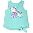 thumbnail image 2 of Hello Kitty Girls 2-Piece Fashion Tee Shirt and Active Short Set with Tie Front Top and Fashion Dolphin Shorts Summer Clothes, 2 of 2
