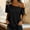 Black, variant on Womens Summer Black Cold Off Shoulder Tops 2026 Sexy Casual Cute Short Sleeve Loose Fit T Shirts Blouse