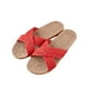 thumbnail image 5 of Sandalias planas recortadas de lino tejidas trenzadas informales de verano a la moda para mujer Wmkox8yii  hj789, 5 of 6